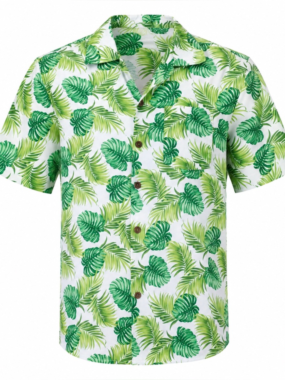 Max Mehra mens HAWAIIAN Shiirt size Medium. Cotton. Shades of green on cream.